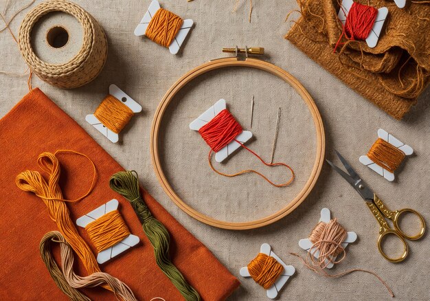 Zestaw do haftu z muliną i igłą